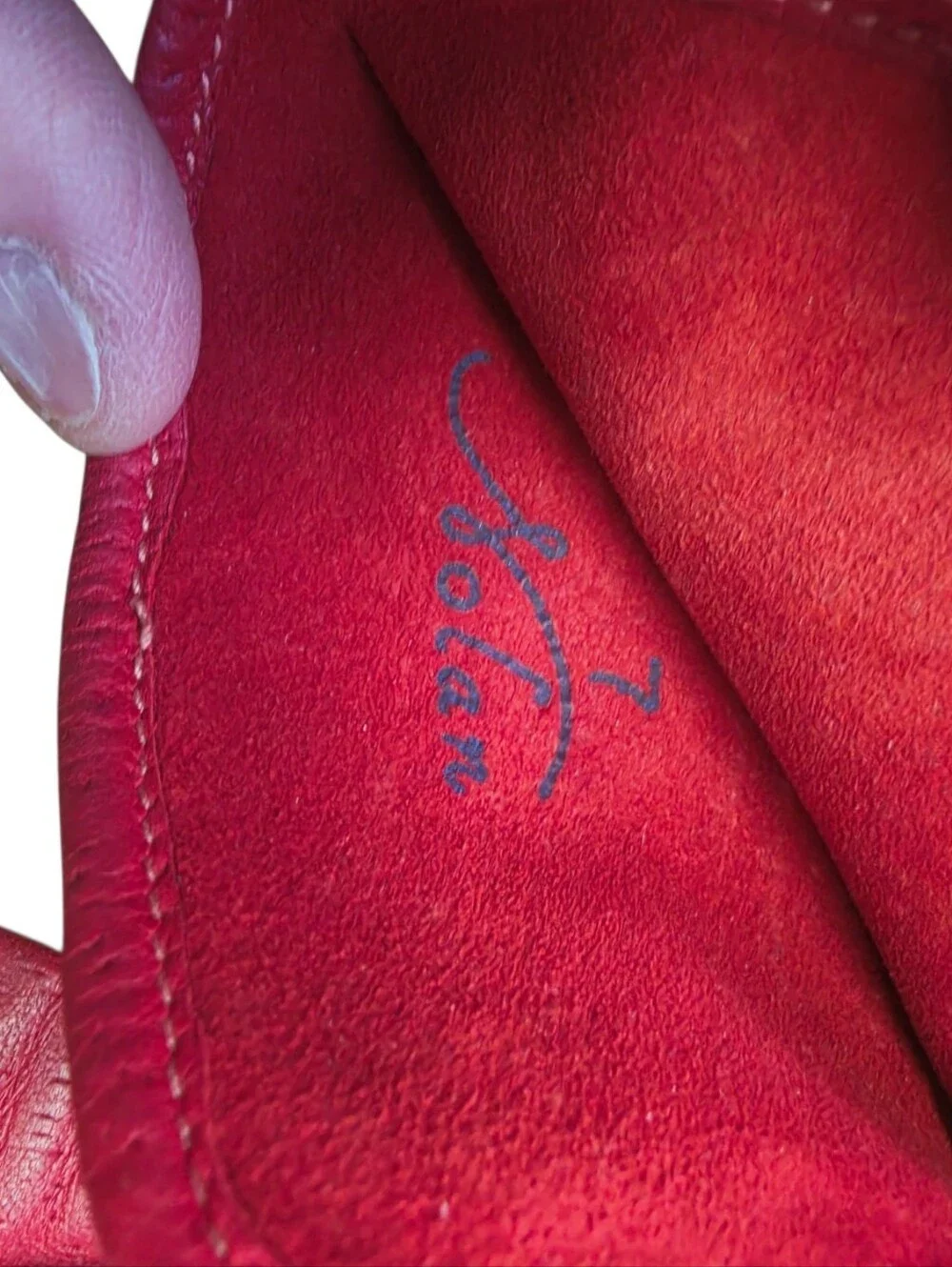 Vintage Nolan Red Leather Gloves S